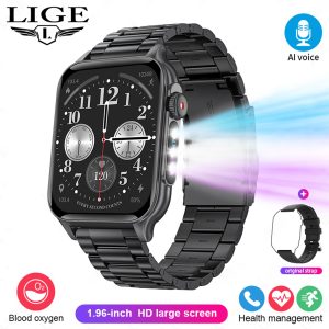 LIGE New Bluetooth call heart rate blood oxygen 8 kinds of light effect weather music multi-function multi-sport smart watch
