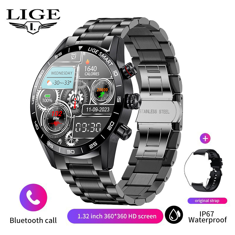2025 LIGE BW0408 Original AMOLED HD Bluetooth Call Smart watch
